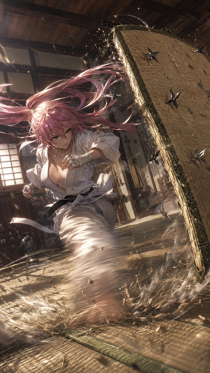 Pink-Haired Dojo Martial Artist - AI image template preview