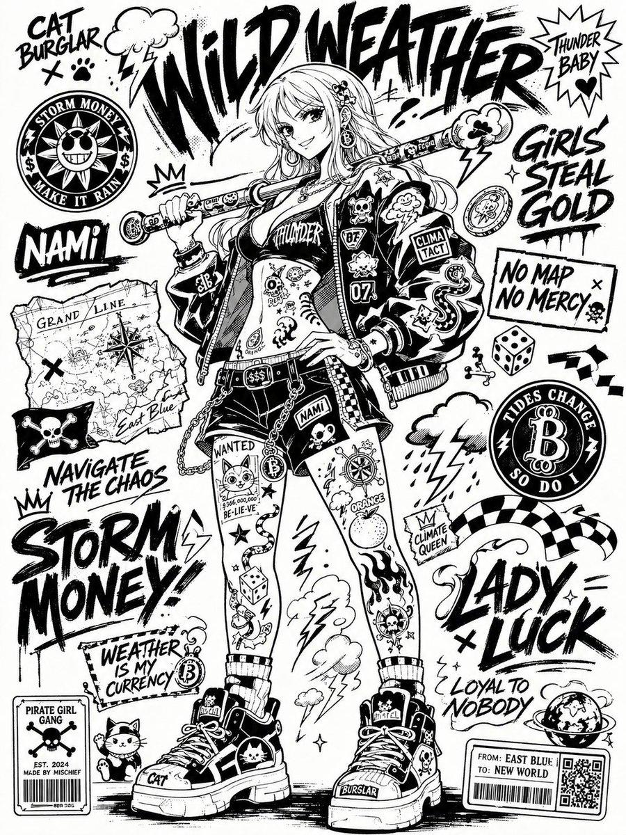 Monochrome Sticker-Bomb Poster - AI image template preview
