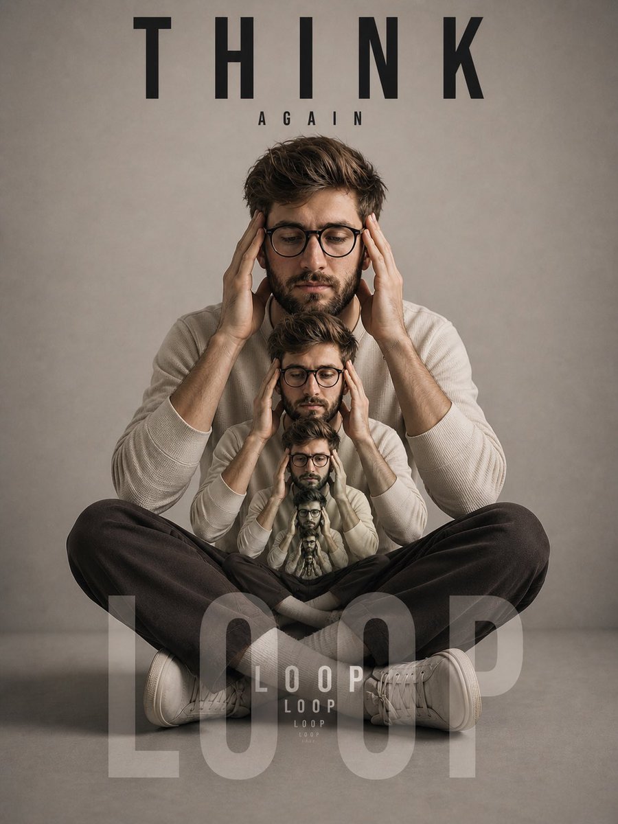 Recursive Thinking Loop Portrait - AI image template preview