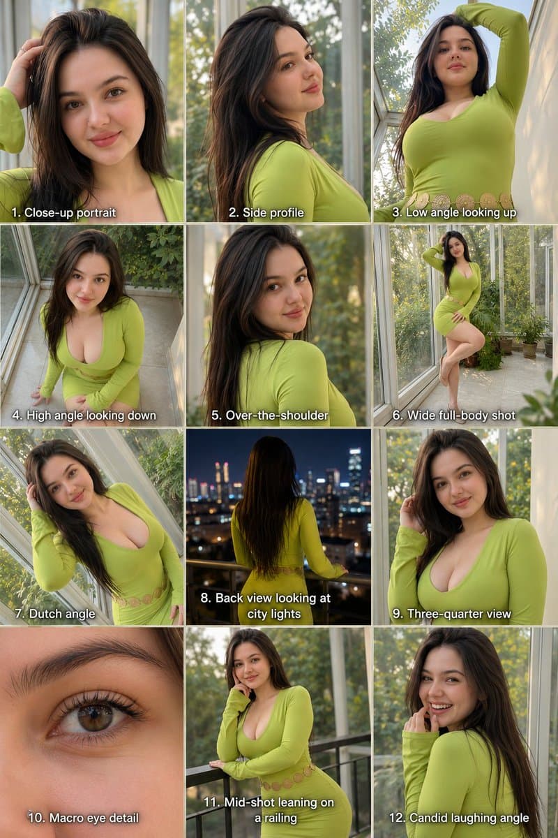 Twelve Angle Multi-View Face Grid - AI image template preview