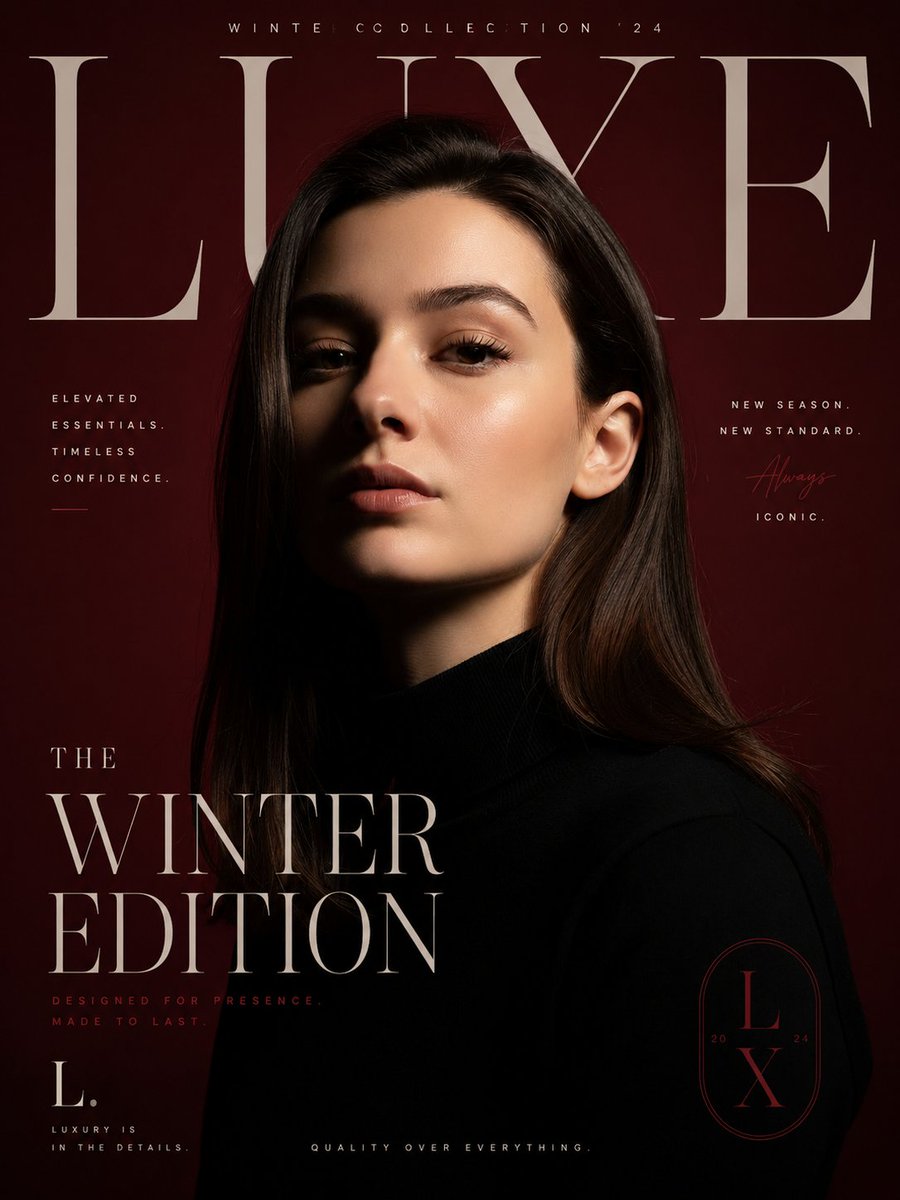 Luxury Fashion Editorial Poster - AI image template preview