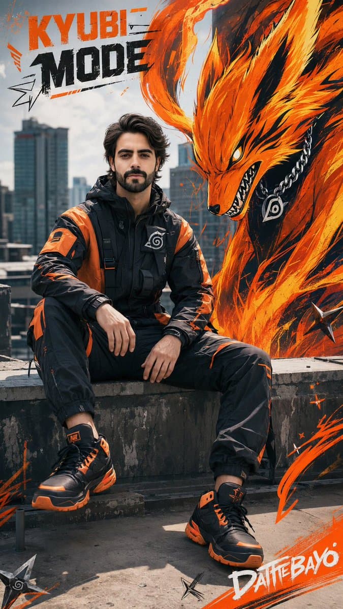 Futuristic Sportswear Campaign Portrait - AI image template preview