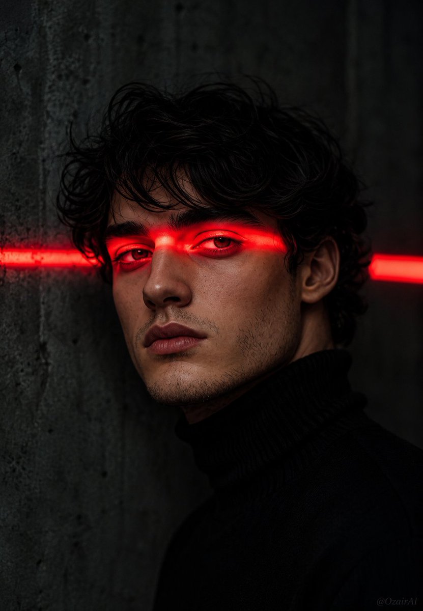 Cinematic Noir Neon Identity Portrait - AI image template preview