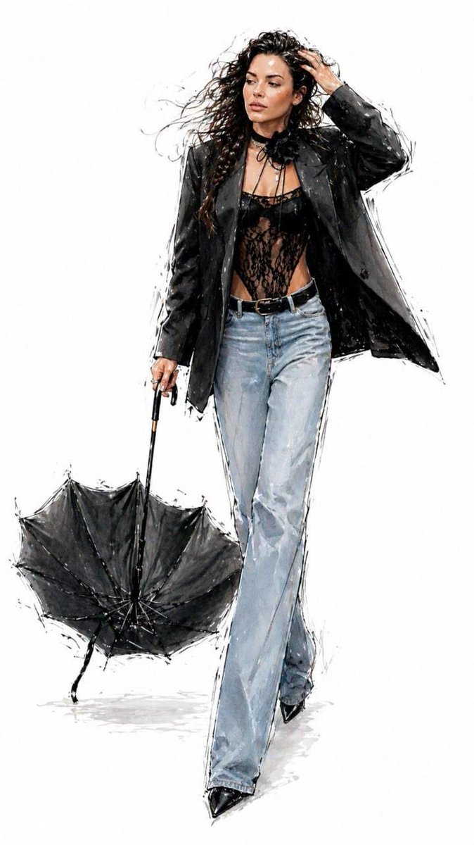 Minimalist Fashion Runway Illustration - AI image template preview