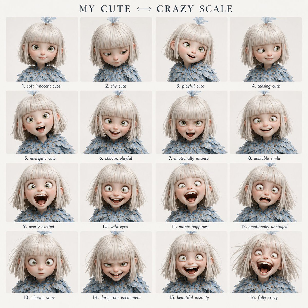 Character Emotional Performance Grid - AI image template preview