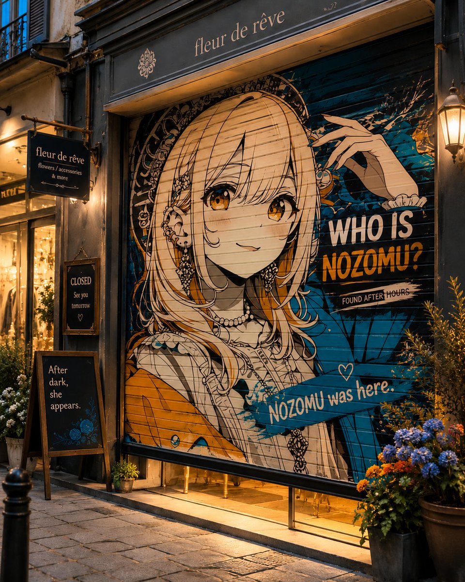 Closed Shop Shutter Mural Art - AI image template preview