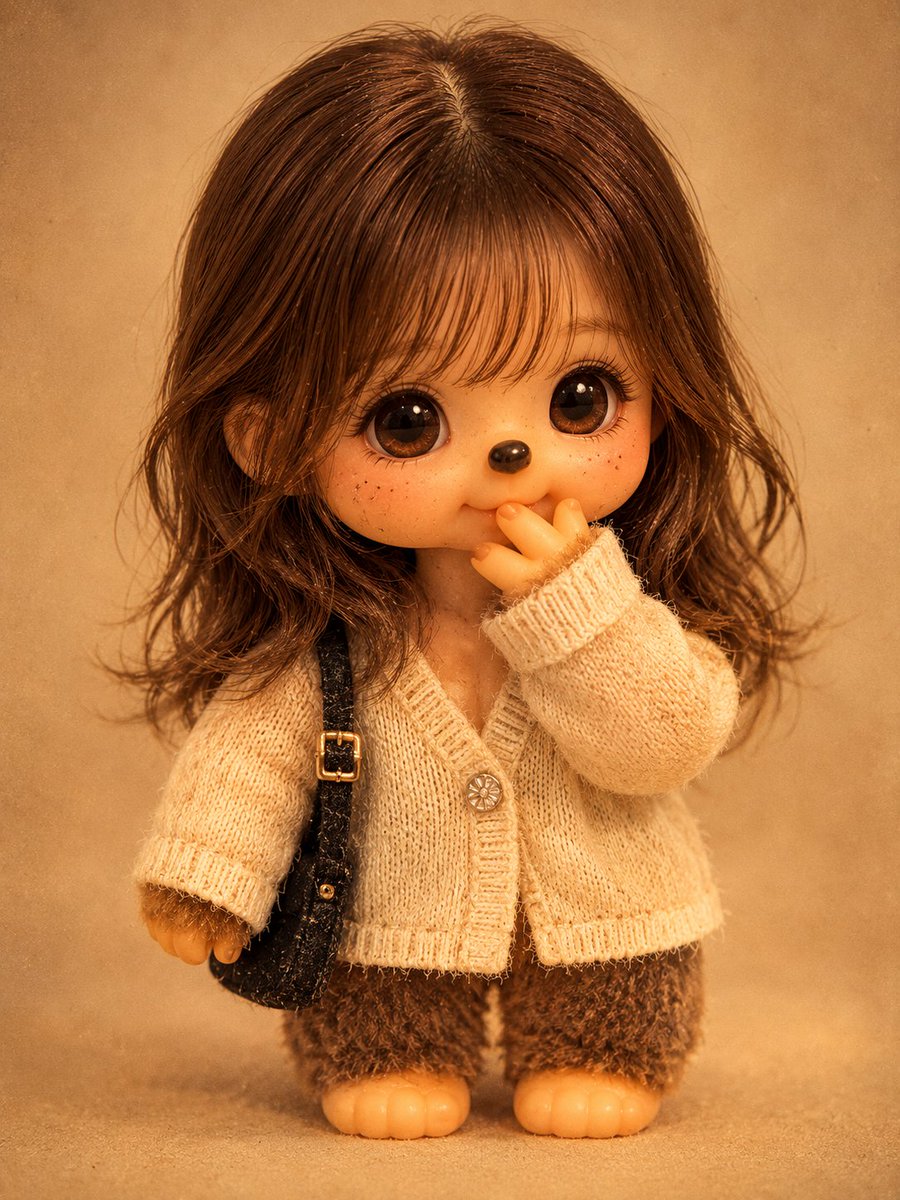 Vintage Monchhichi Doll Conversion - AI image template preview