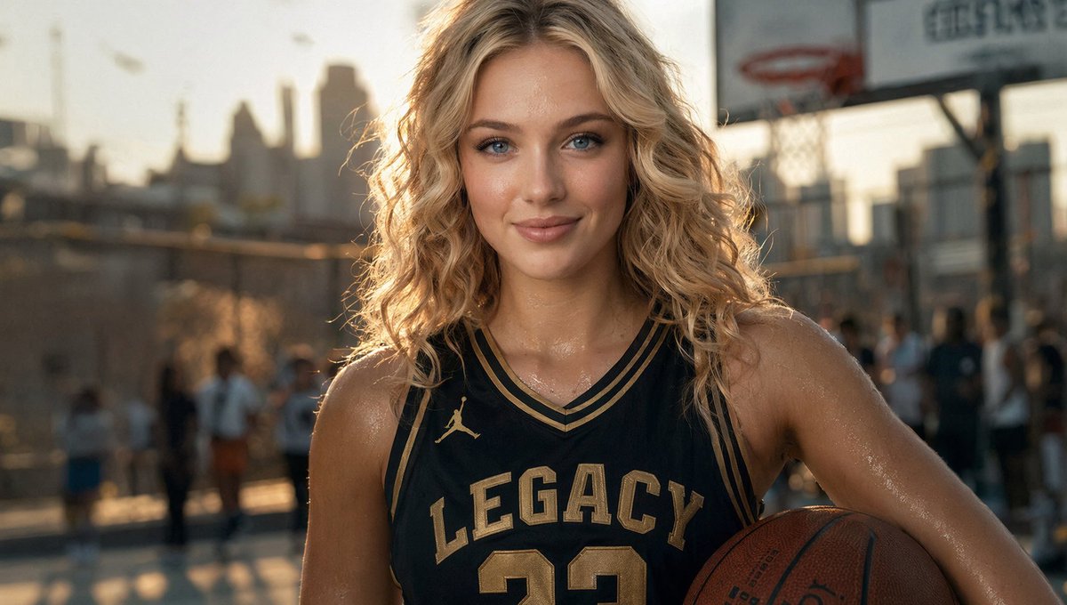 Cinematic Portrait of a Blonde Athlete - AI image template preview