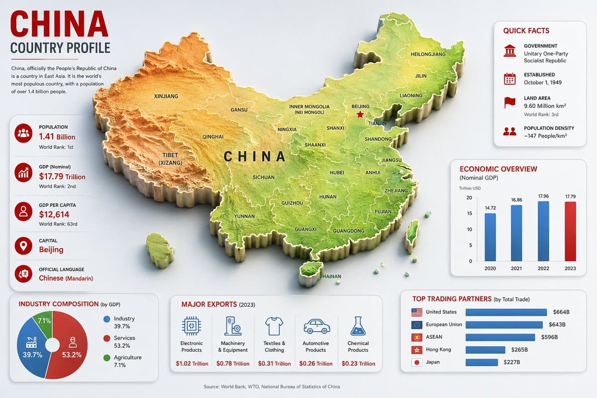 China Country Profile Infographic - AI image template preview