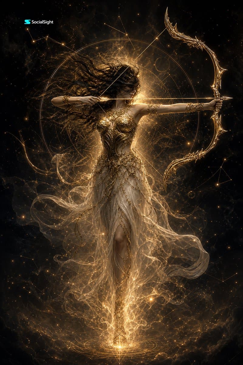Celestial Goddess Archer - AI image template preview