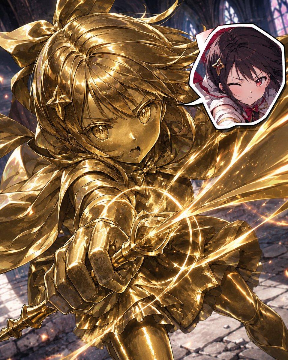 Golden Magical Girl Action Key Visual - AI image template preview