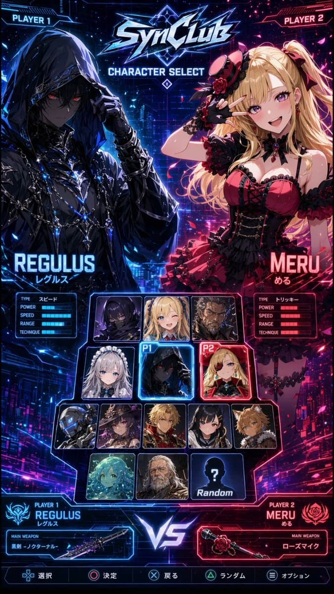 Cyberpunk Anime Character Select Screen - AI image template preview