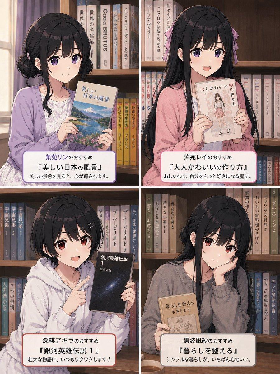 Four Anime Bookshelf Recommendations - AI image template preview