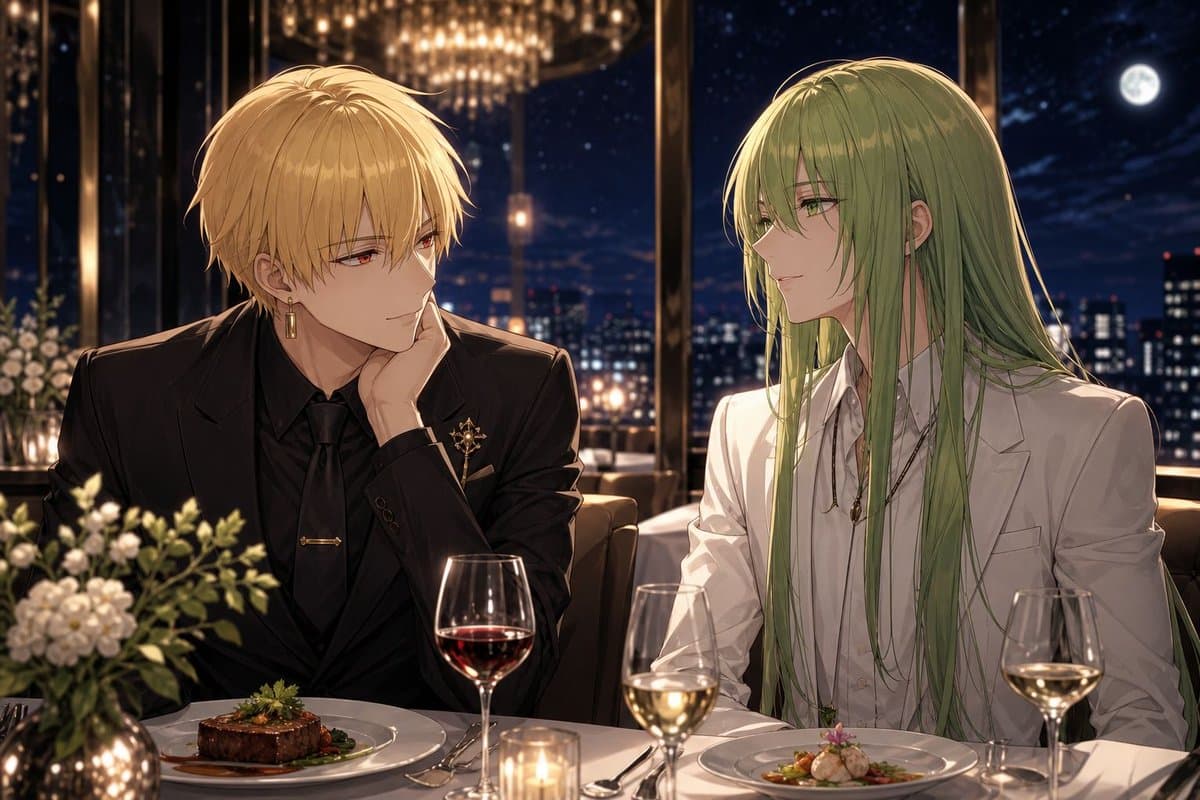 Gilgamesh and Enkidu Dinner Scene - AI image template preview