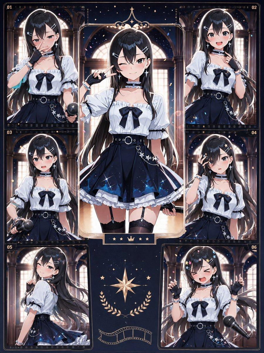 Celestial Anime Idol Collage - AI image template preview