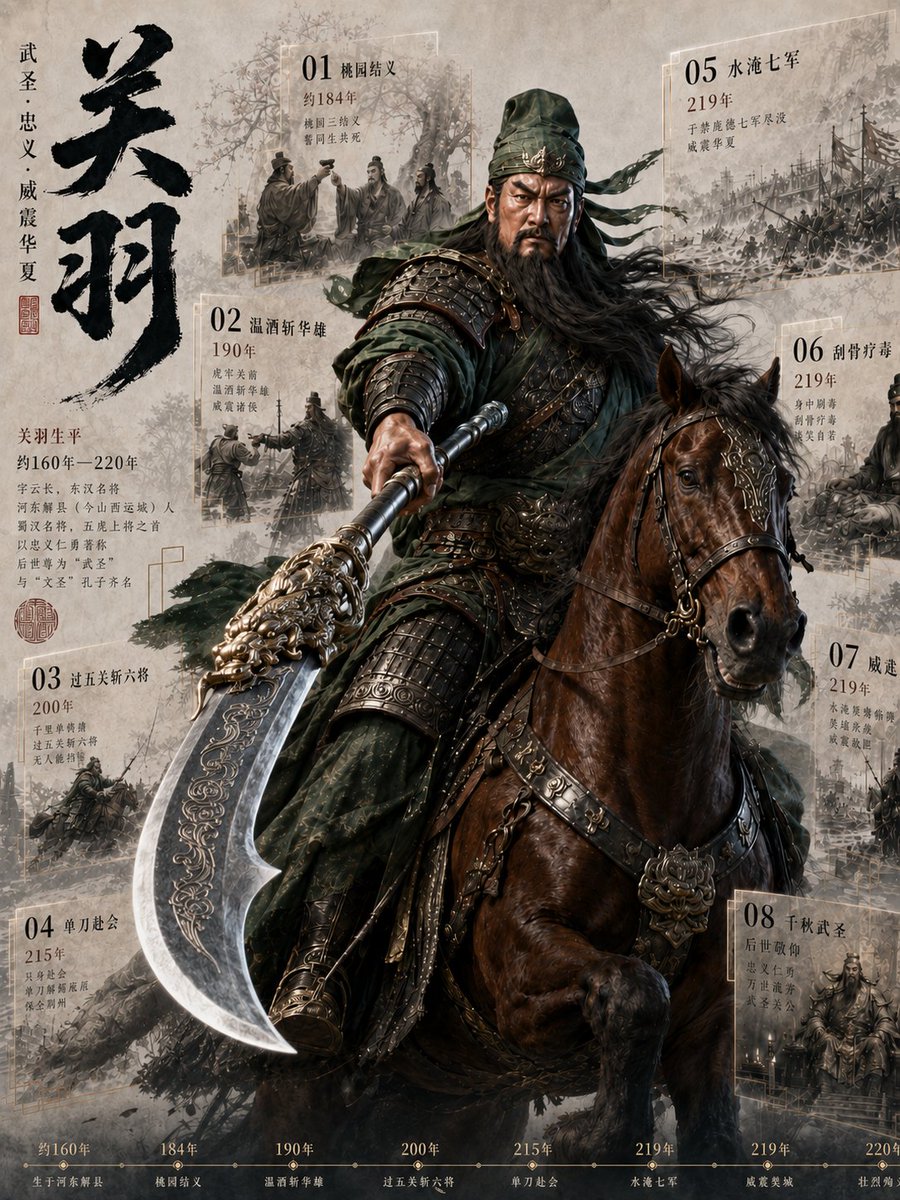 Guan Yu Historical Infographic Poster - AI image template preview