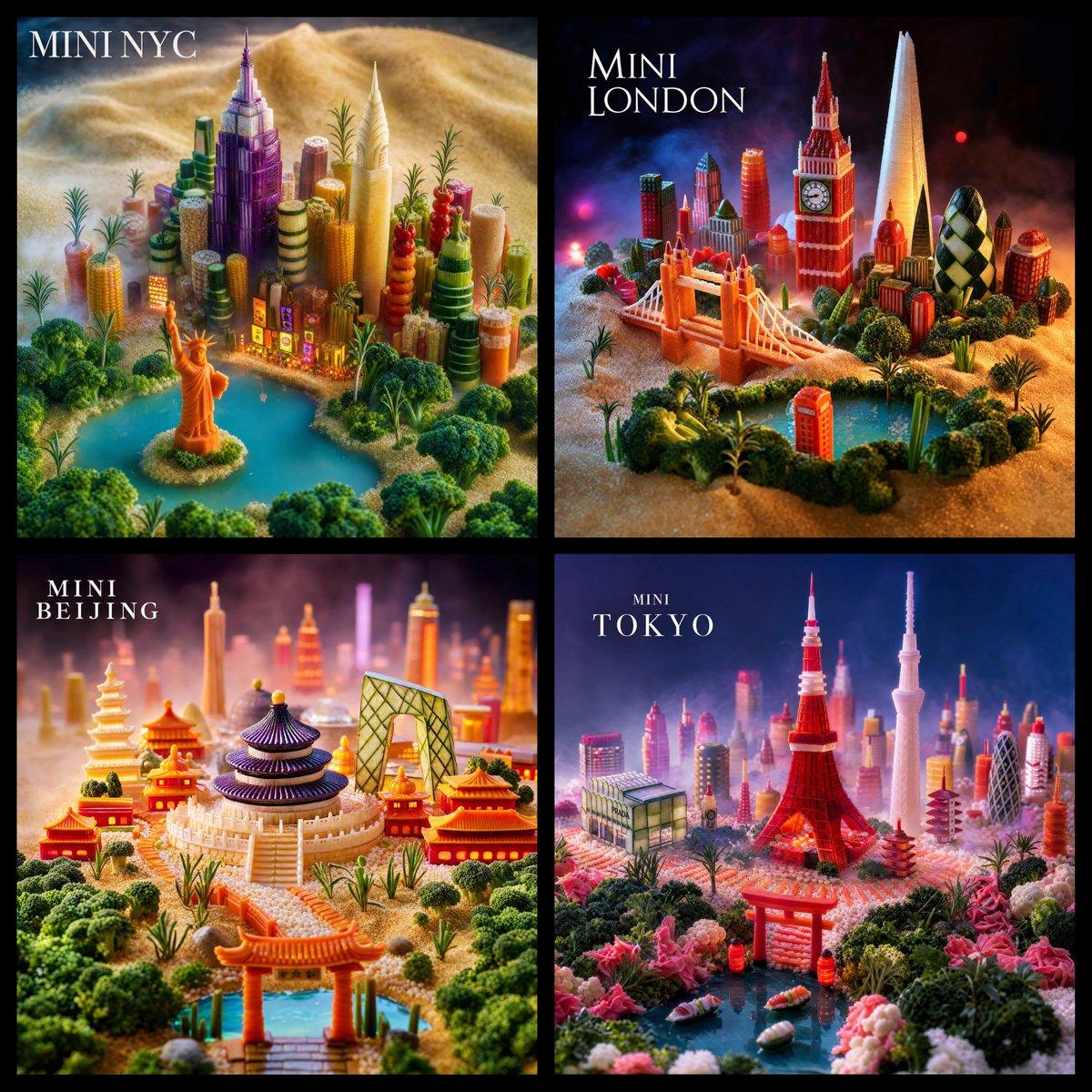 Mini World Foodscape Grid - AI image template preview