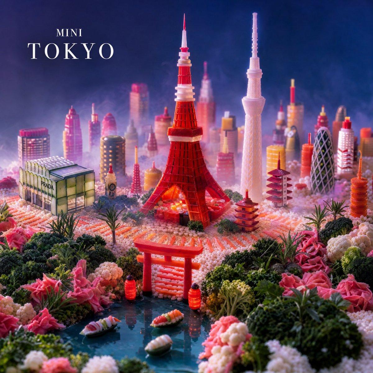 Mini Tokyo Food Landscape - AI image template preview