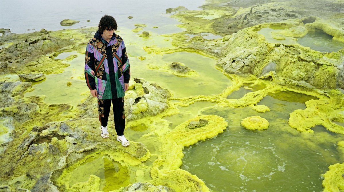 Surreal Sulfur Hot Spring Explorer - AI image template preview