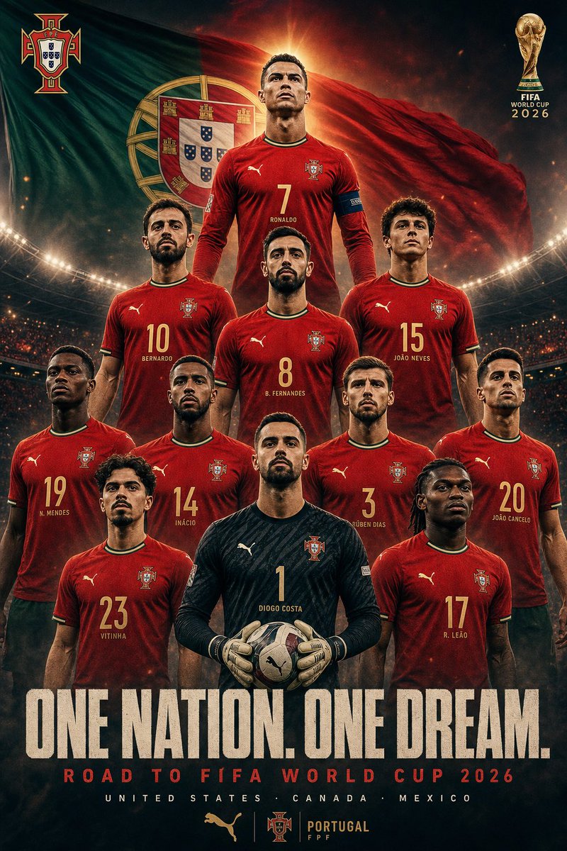 Portugal World Cup Squad Poster - AI image template preview