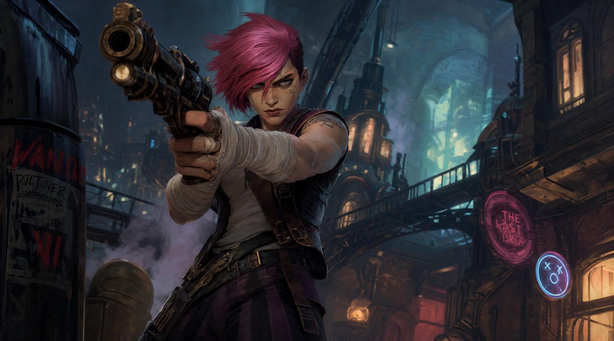 Punk Gunslinger in Steampunk Undercity - AI image template preview