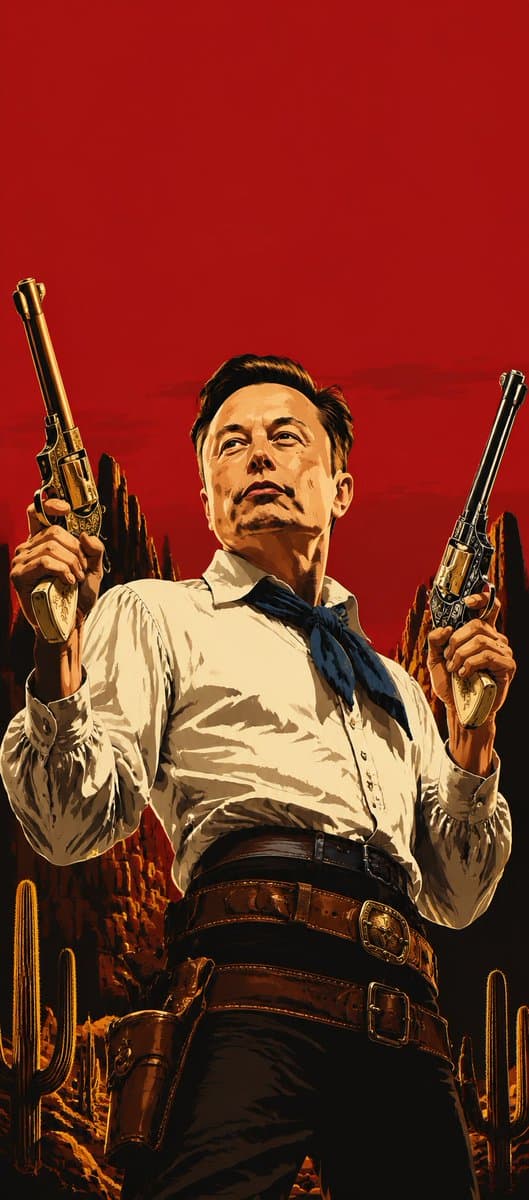Blood Red Western Gunslinger - AI image template preview