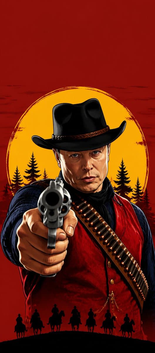 Western Outlaw Revolver Poster - AI image template preview