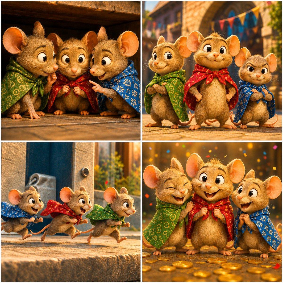 Four-Panel Bankrupt Mouse Storyboard - AI image template preview