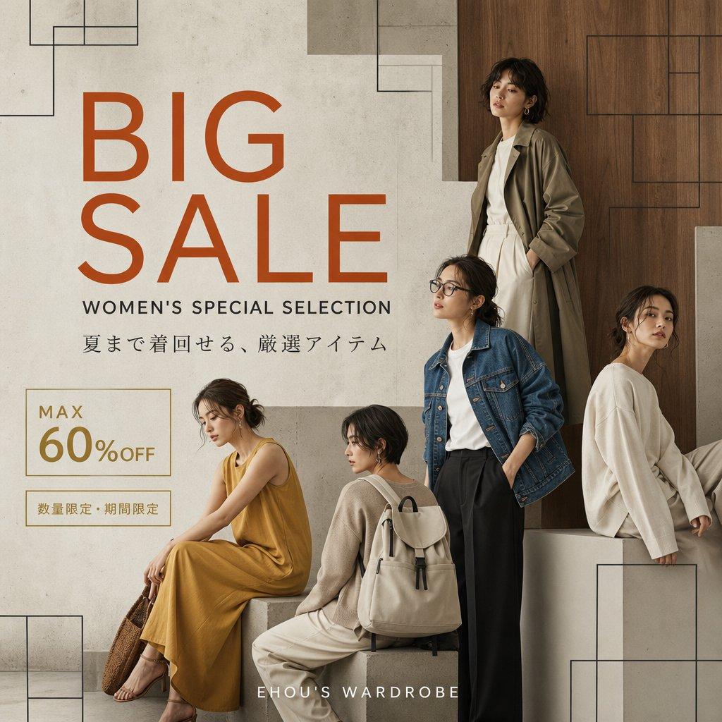 Women's Big Sale Fashion Poster - AI image template preview