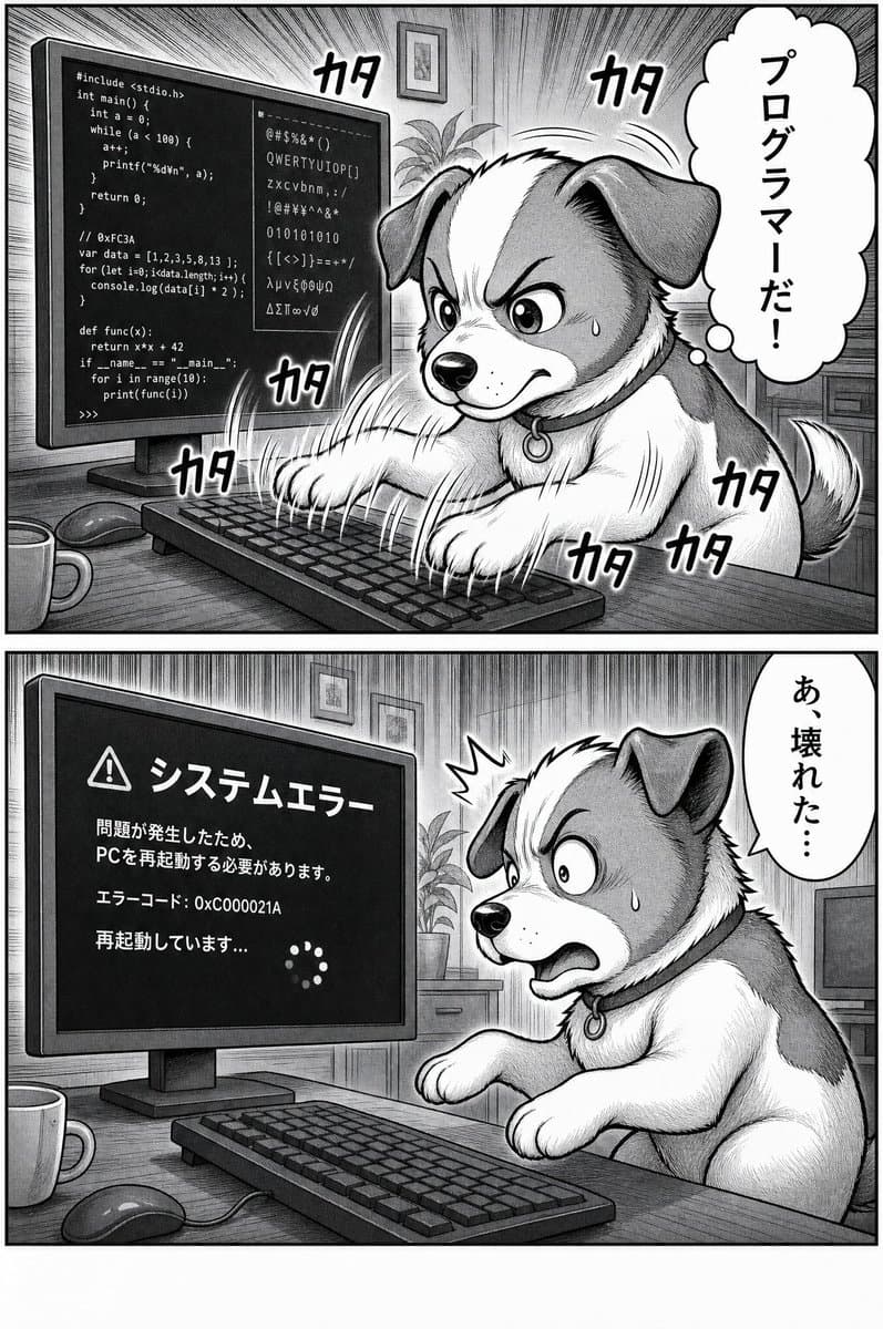 Dog Programmer Manga Comic - AI image template preview