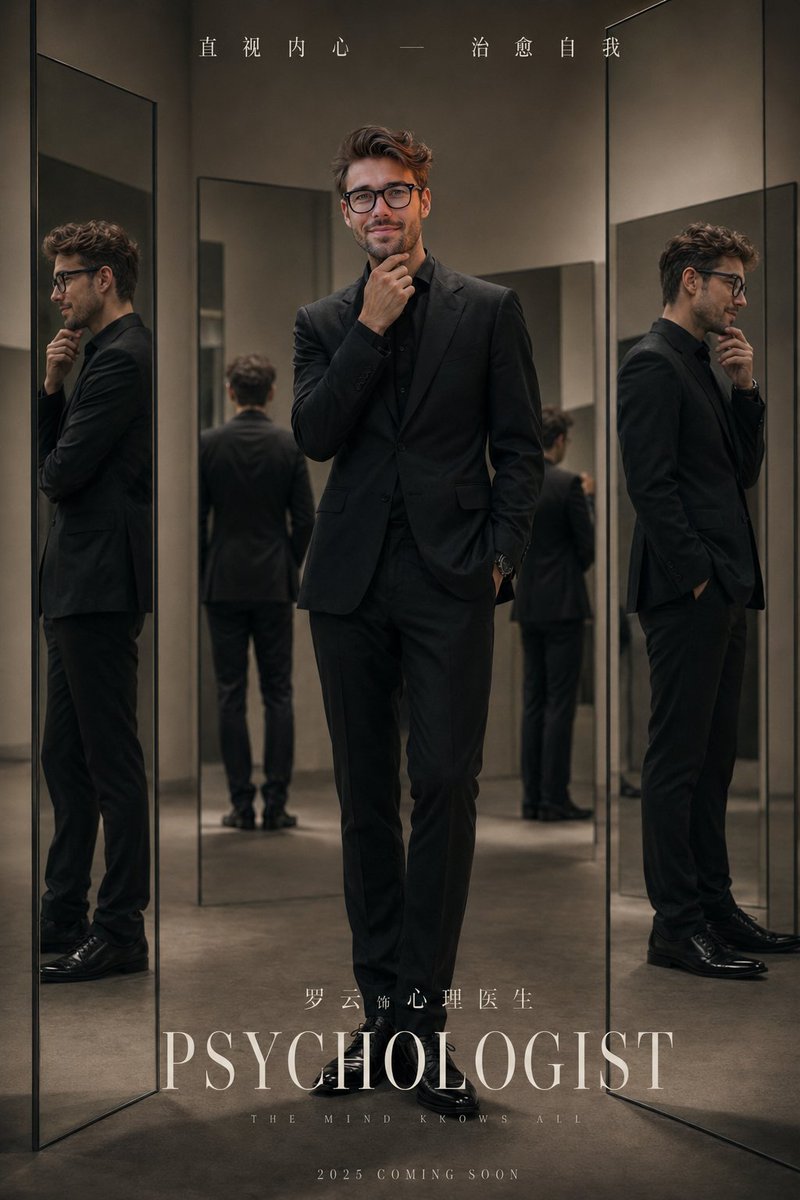 Minimalist Studio Mirror Portrait - AI image template preview