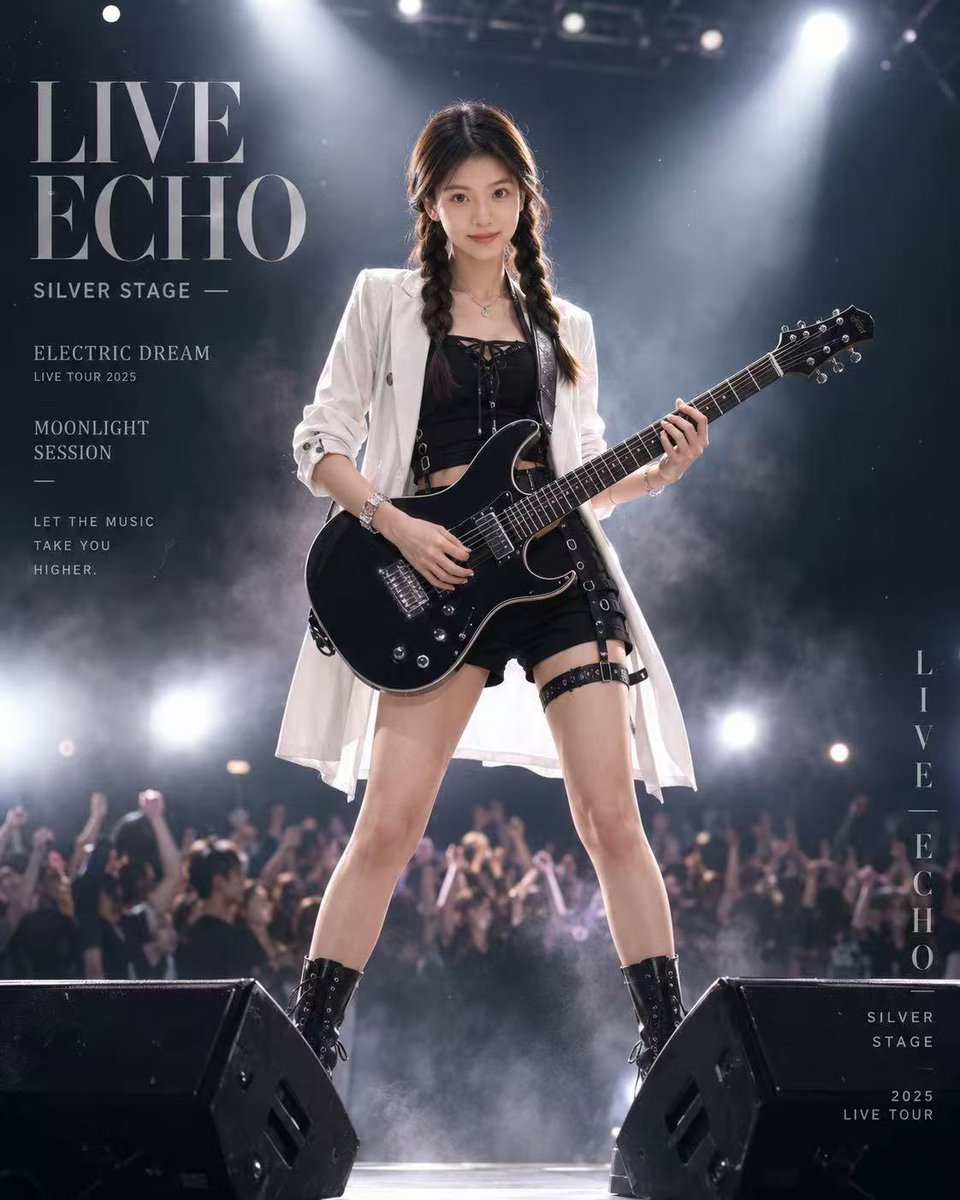 Live Rock Concert Poster - AI image template preview