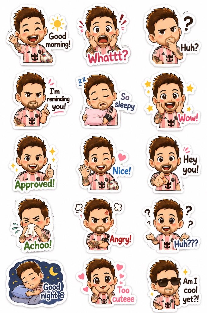Chibi Expression Sticker Pack - AI image template preview