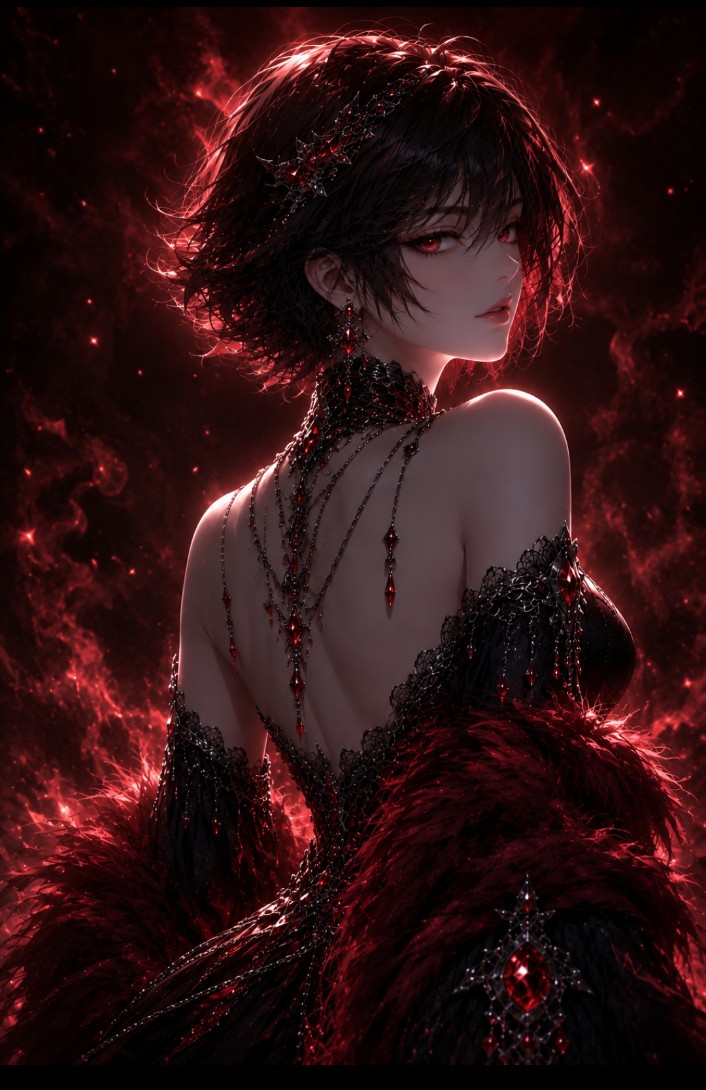 Dark Fantasy Anime Gothic Portrait - AI image template preview