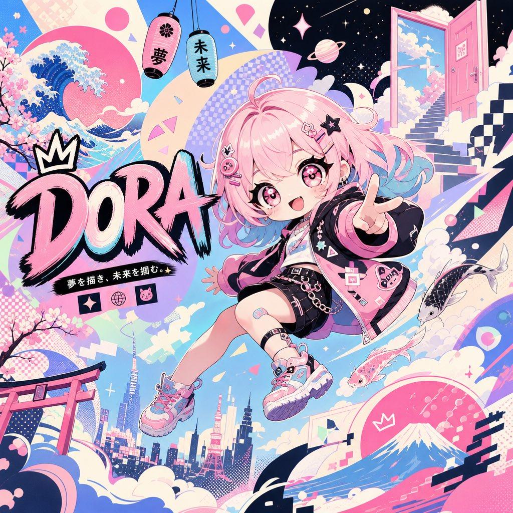 Surreal Japanese Pop Art Twitter Banner - AI image template preview