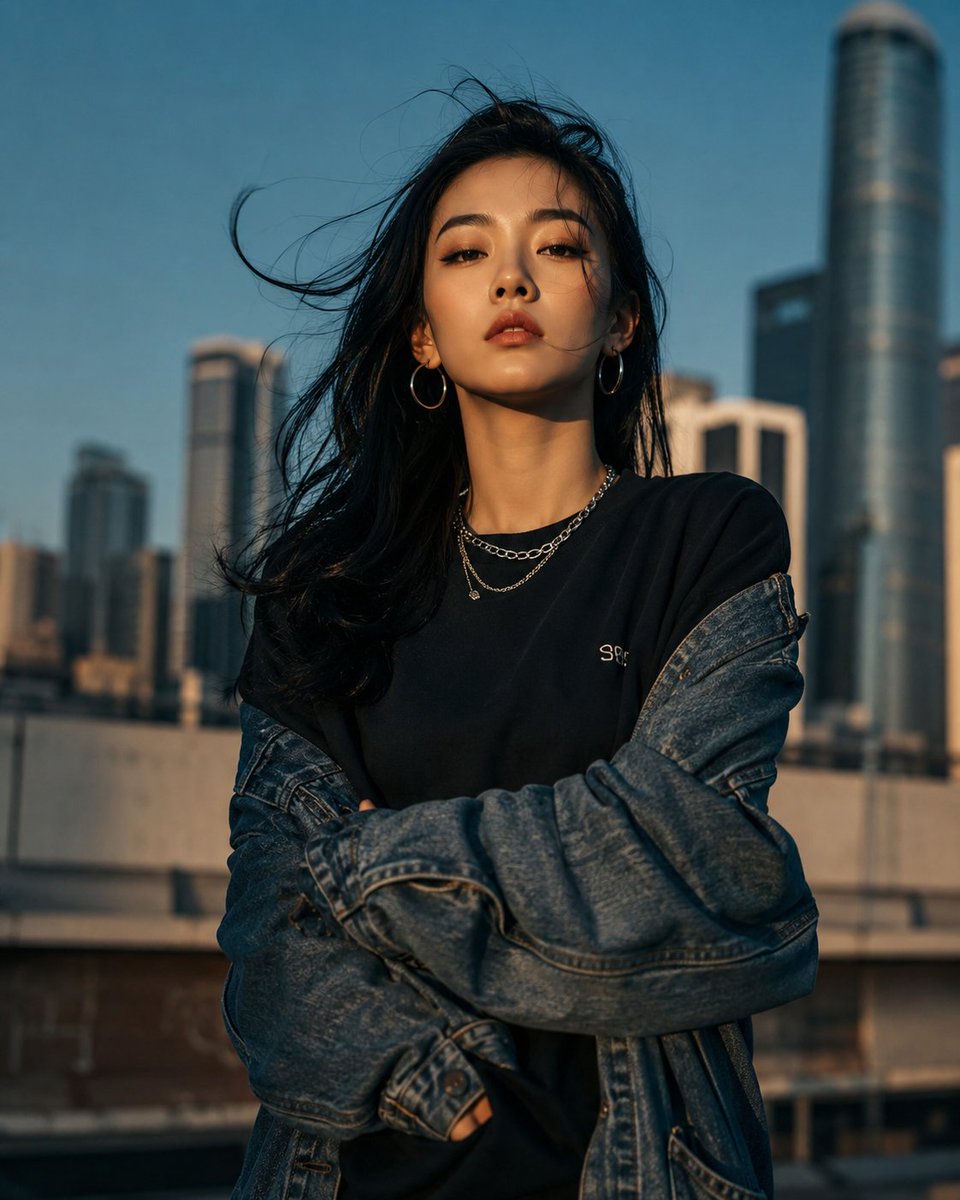 Urban Urban Fashion Cinematic Portrait - AI image template preview