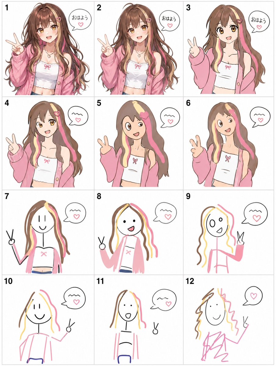 Visual Telephone Game Image Grid - AI image template preview
