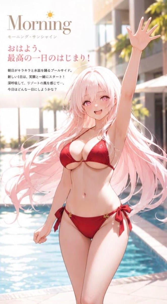 Poolside Swimsuit Story Photobook - AI image template preview