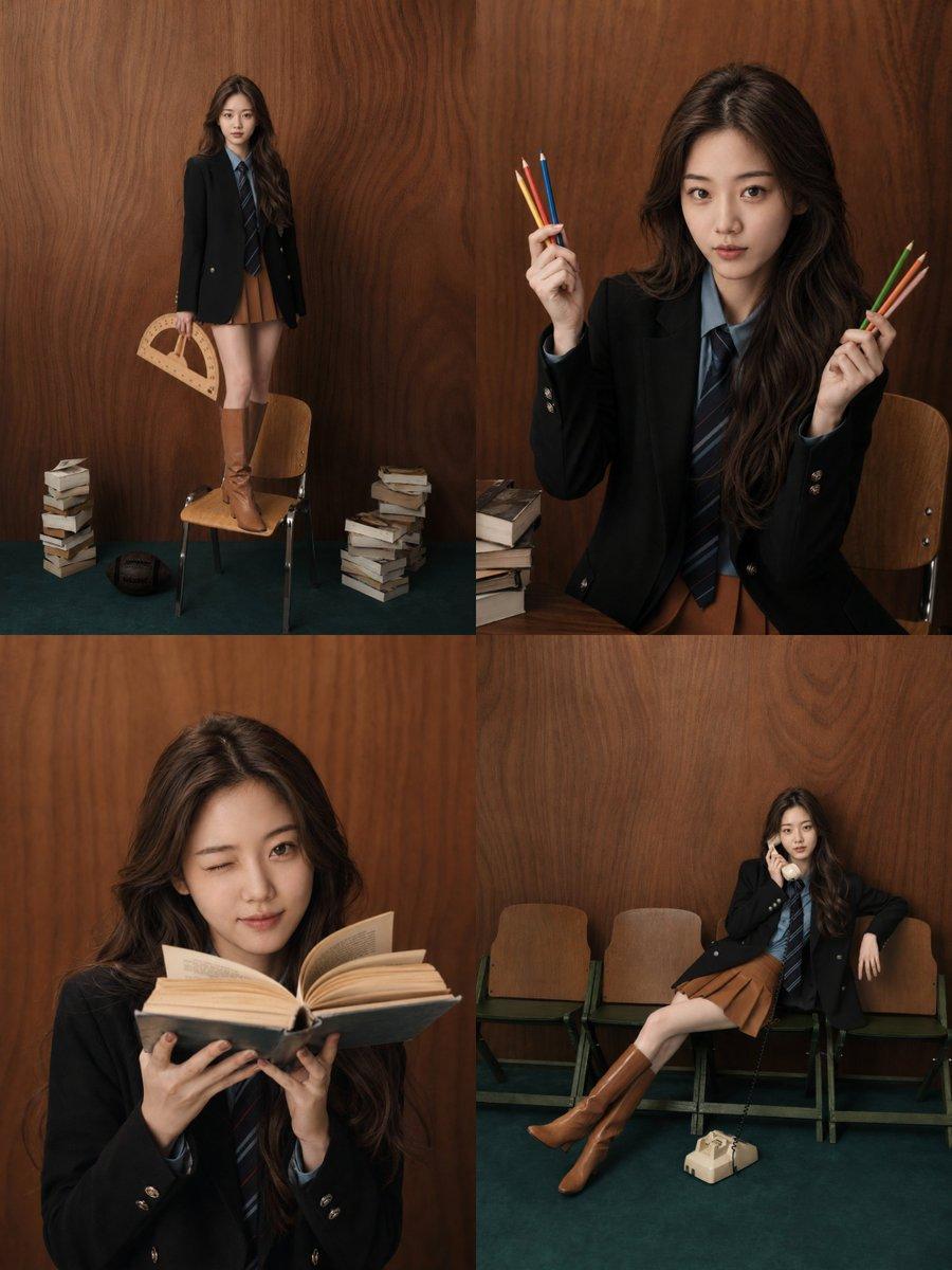Korean Style Academic Studio Portrait Series - AI image template preview