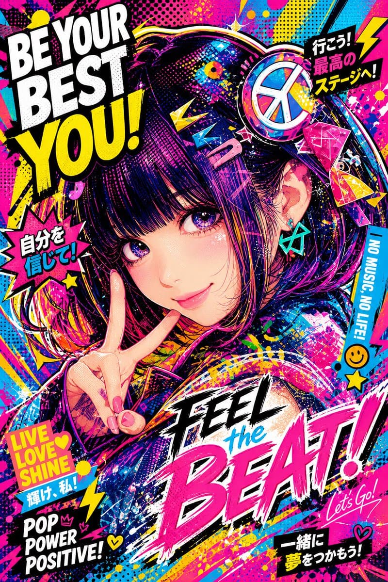 Energetic Pop Art Poster - AI image template preview