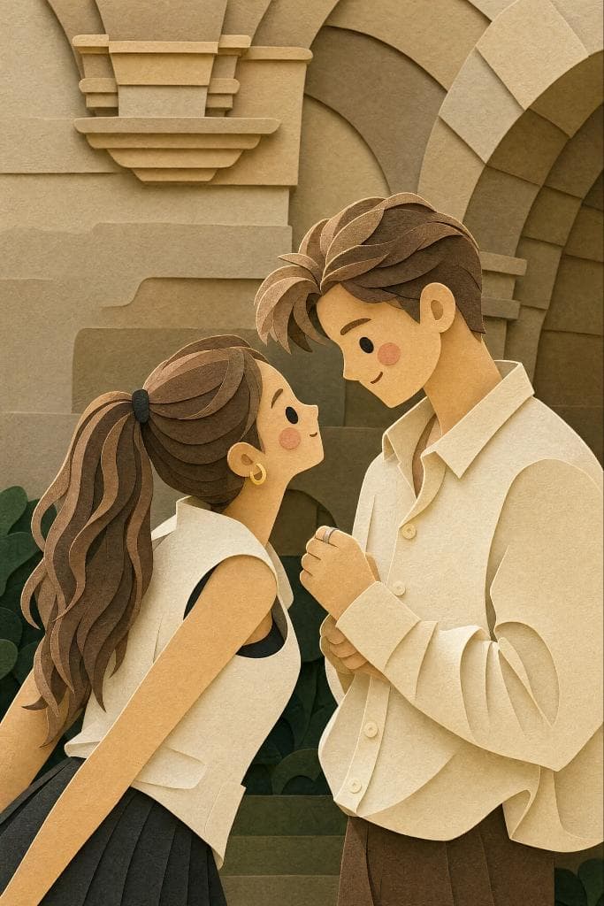 Layered Paper-Cut Style Illustration - AI image template preview