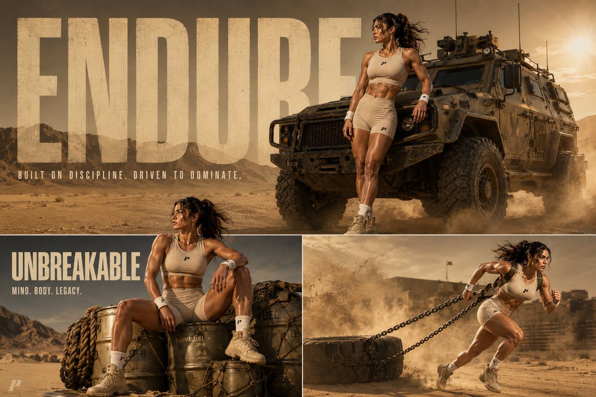 Tactical Athlete Desert Magazine Layout - AI image template preview