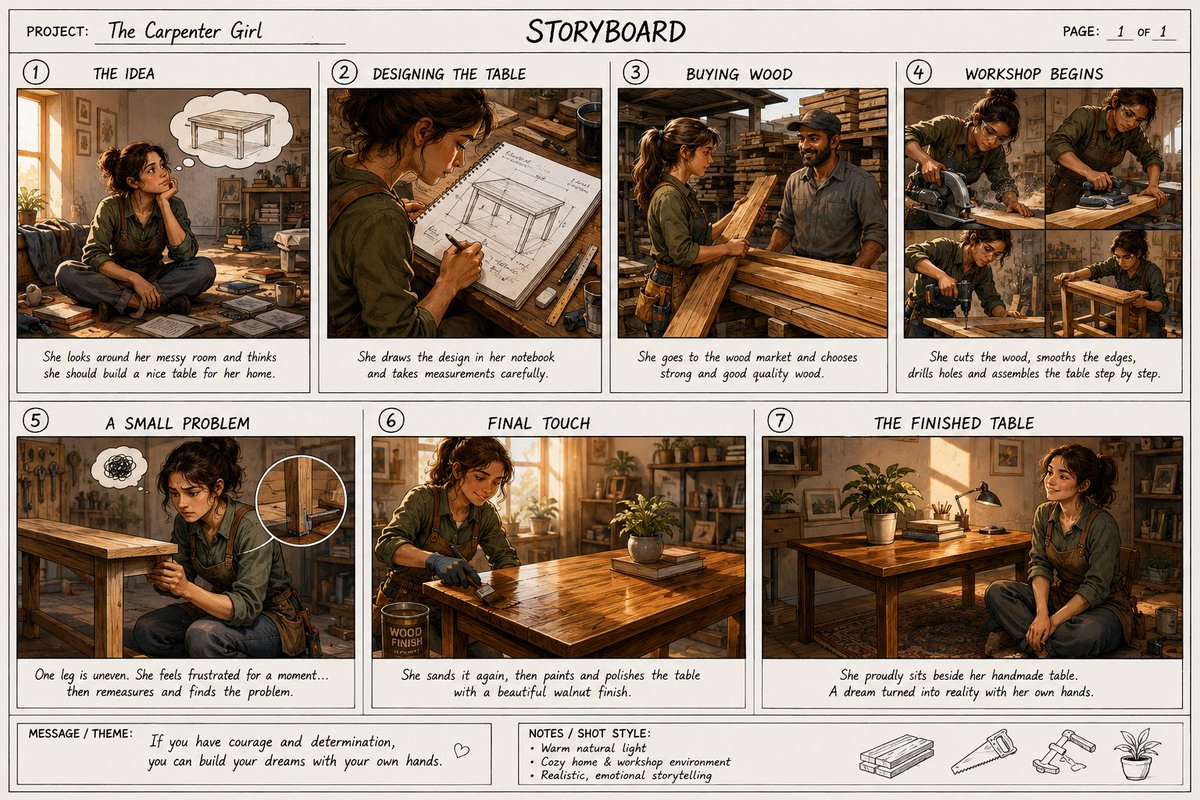 Professional Cinematic Film Storyboard - AI image template preview