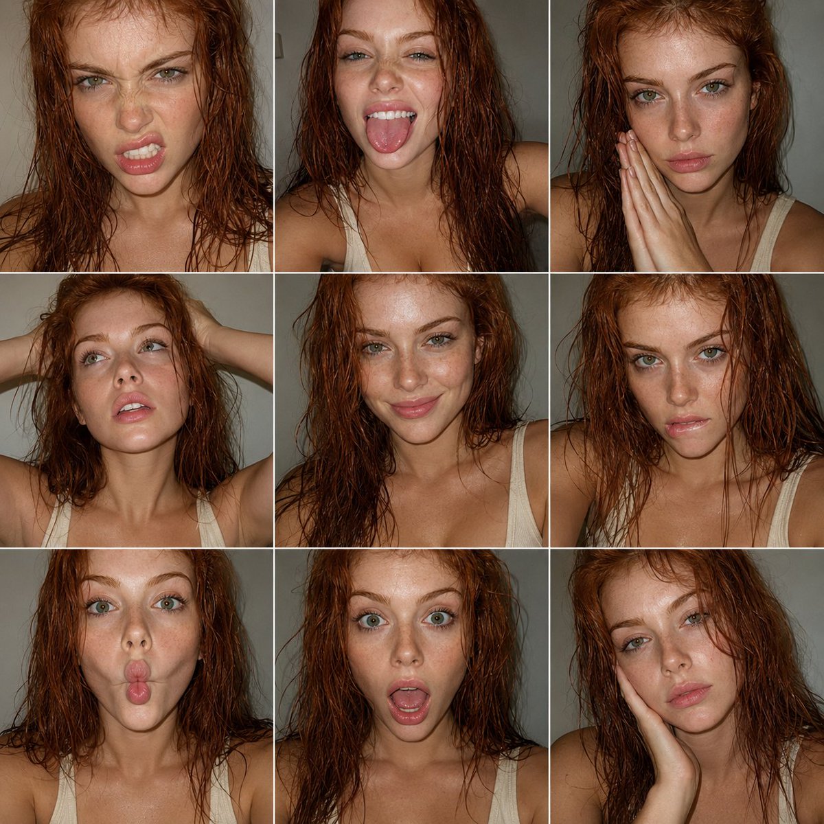 FACS Expression Portrait Matrix - AI image template preview