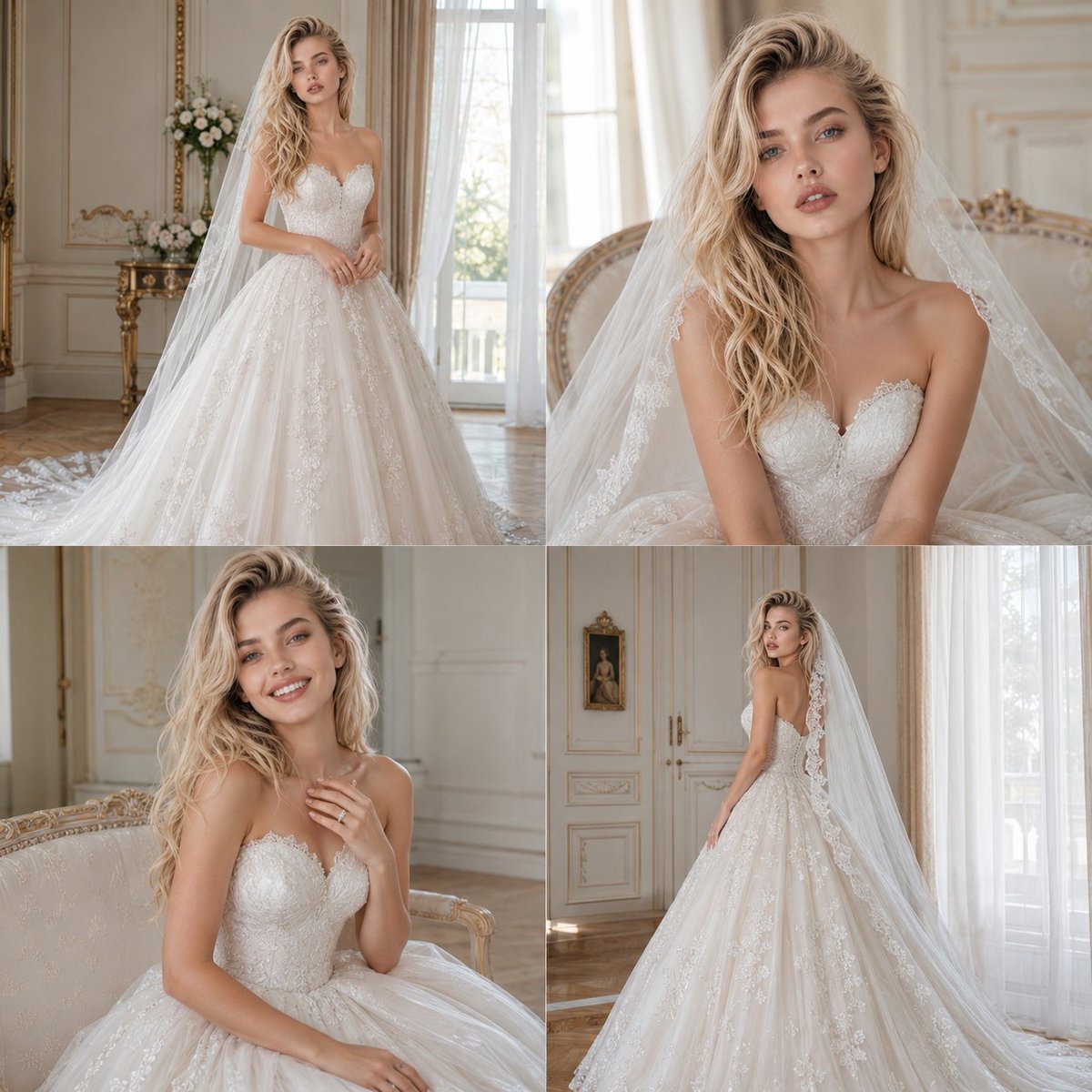 Bridal Photoshoot Grid - AI image template preview