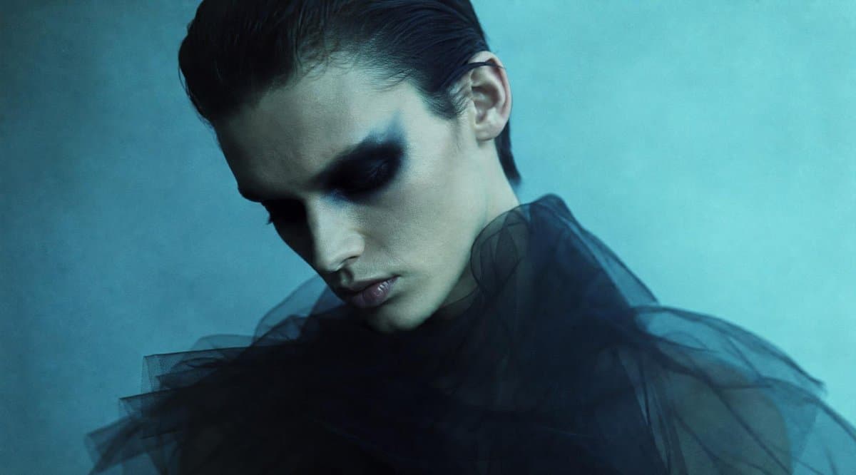 Anonymous Teal Fashion Portrait - AI image template preview