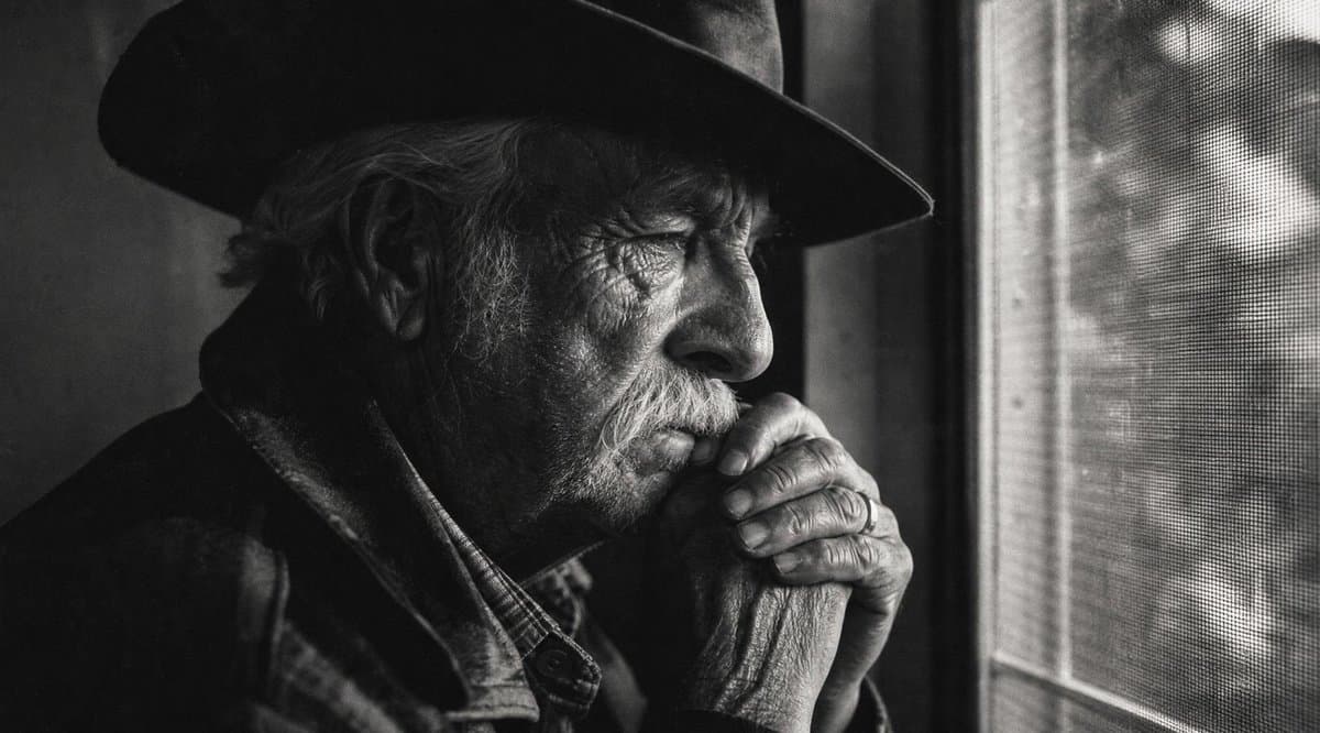Noir Elderly Man by Window - AI image template preview