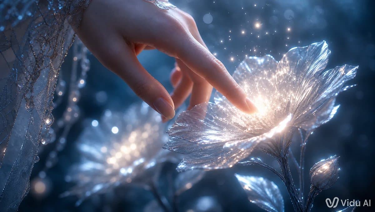 Glowing Crystal Flower Touch - AI image template preview