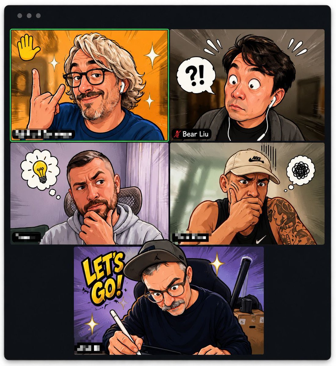 Comic Cartoon Video Call - AI image template preview