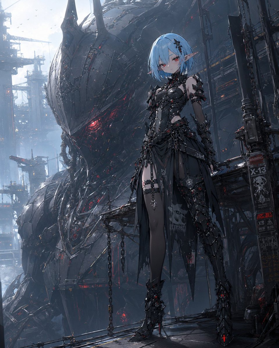 Cyber Elf and Biomech Dragon - AI image template preview